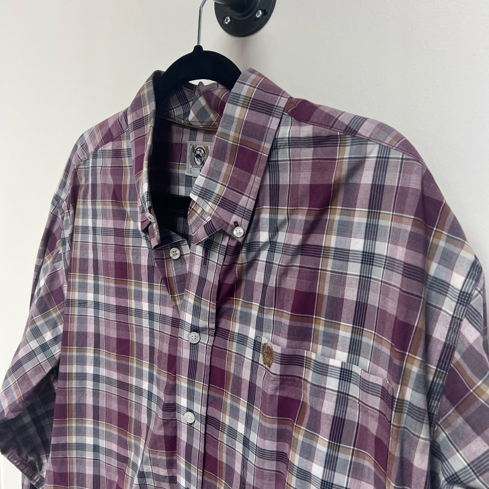 Cinch Men's Shirt - Purple and White
